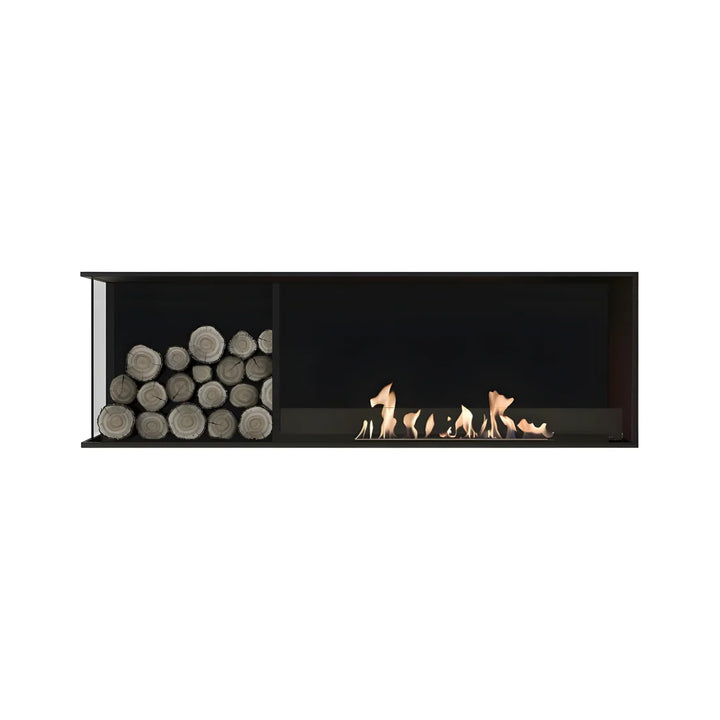 Bioethanol Eck Einbaukamin - BASE WOOD L140