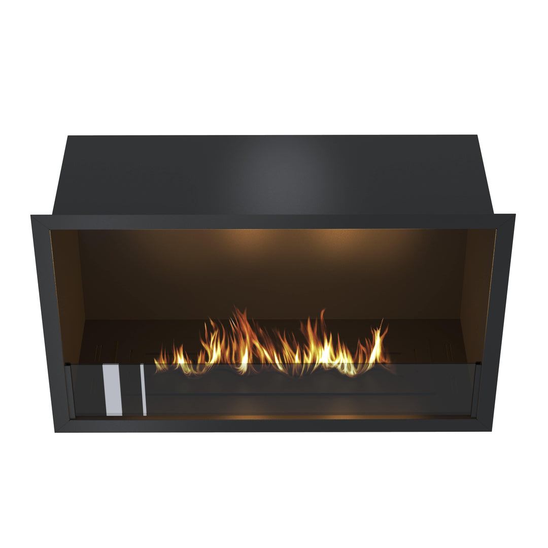 Bioethanol Einbau Kamin Ofen SELECTED 70cm Ethanol Einbaukamin von Wild Flame Frontal