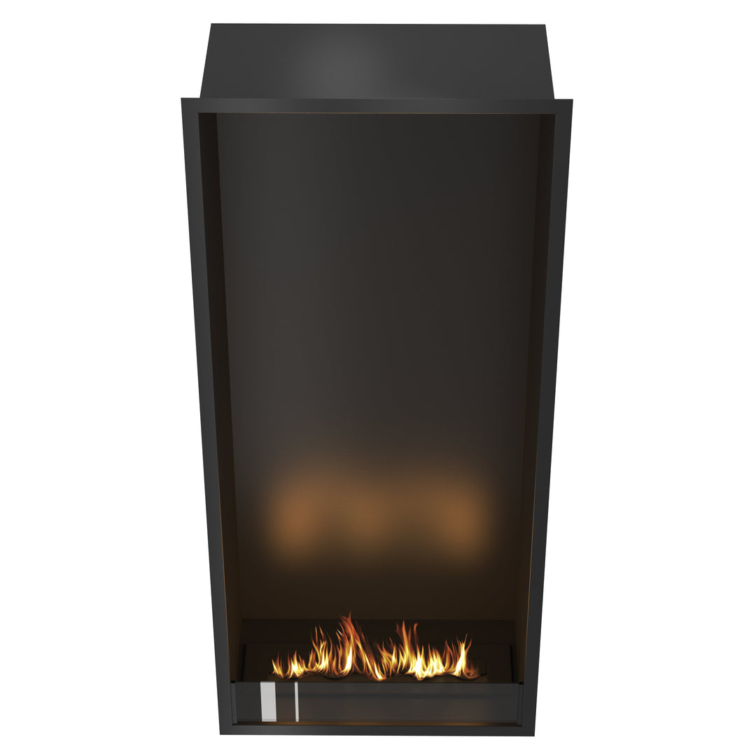 Bioethanol Einbau Kamin Ofen SELECTED Vertikal 70x160x35cm von Wild Flame Frontal