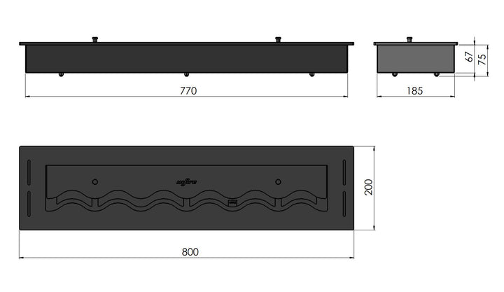 Bioethanol Einbaubrenner - WAVE 80cm